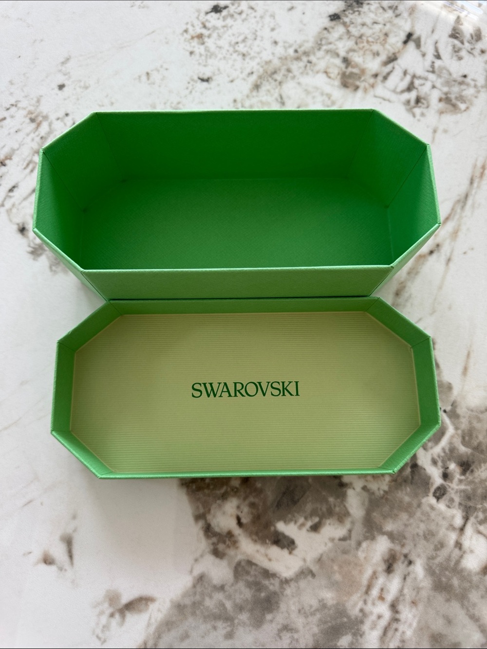 Swavorski Mint Green box that can be used for trinkets or sunglasses